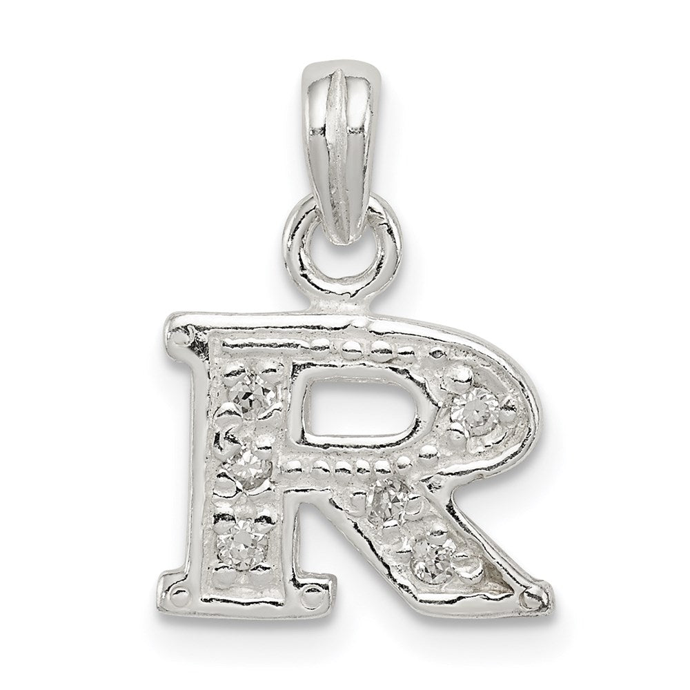 Sterling silver;CZ;Polished & satin;Chain slide