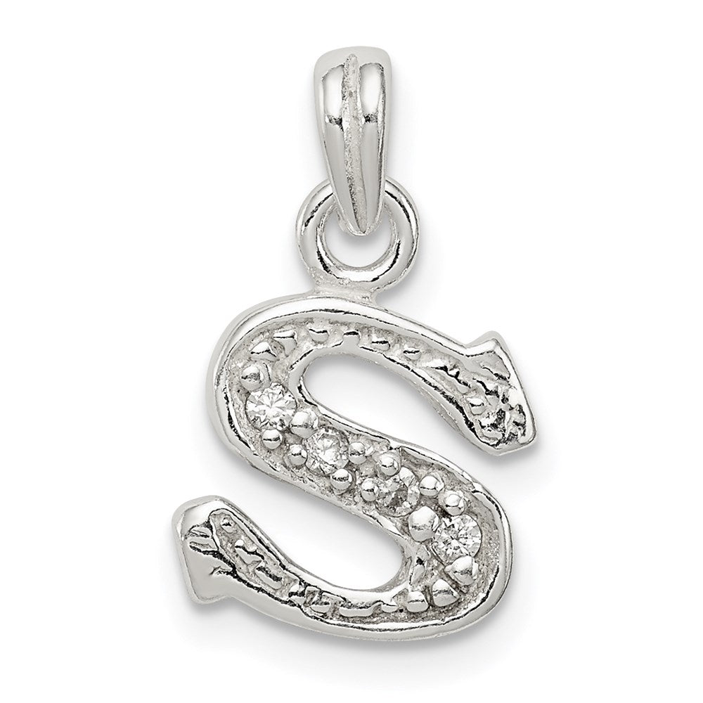 Sterling silver;CZ;Polished & satin;Chain slide