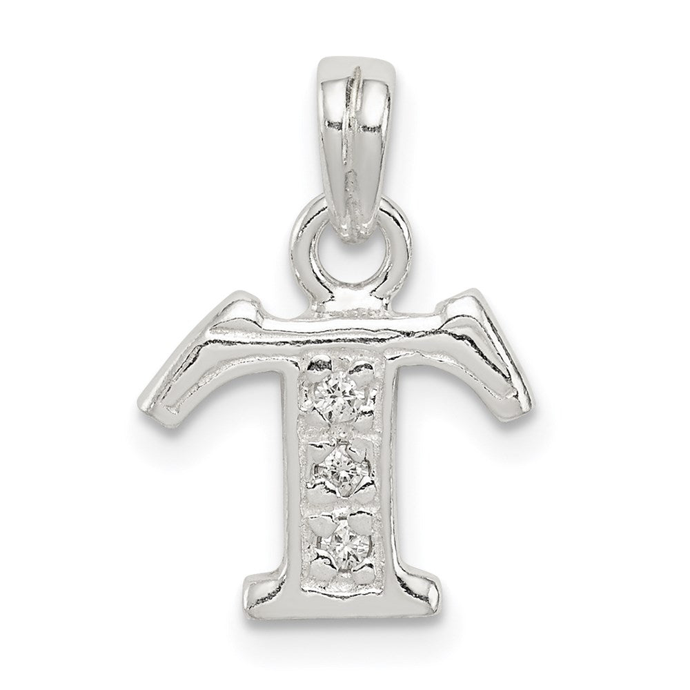 Sterling silver;CZ;Polished & satin;Chain slide