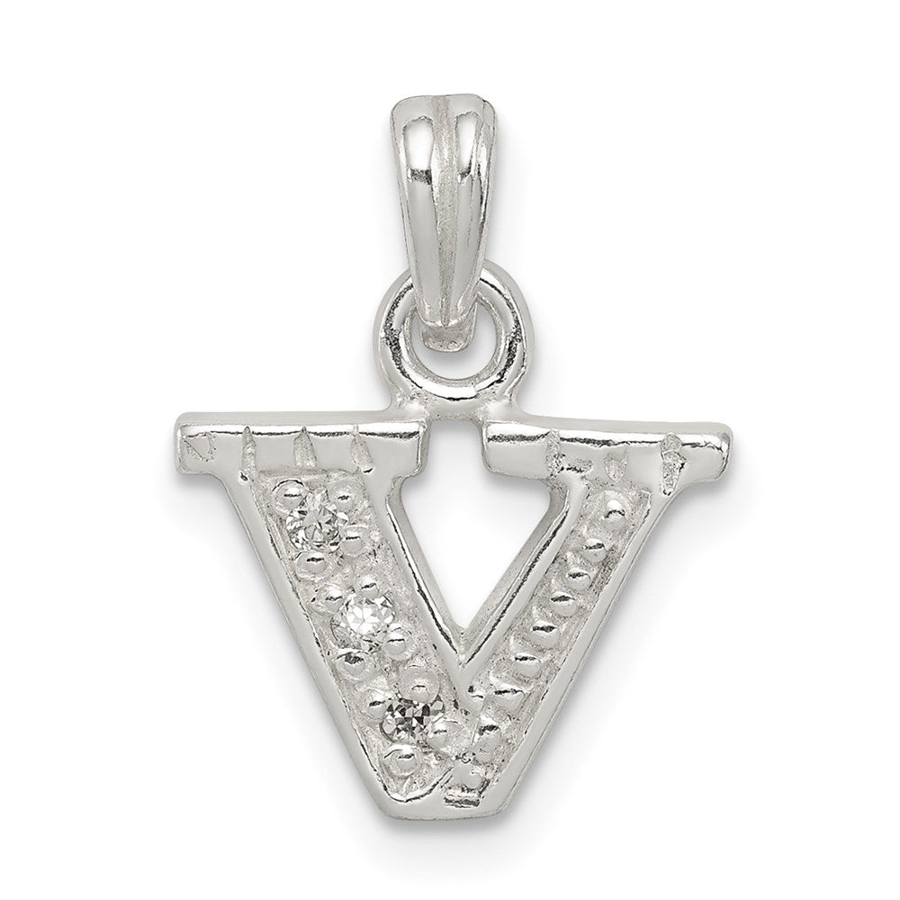 Sterling silver;CZ;Polished & satin;Chain slide