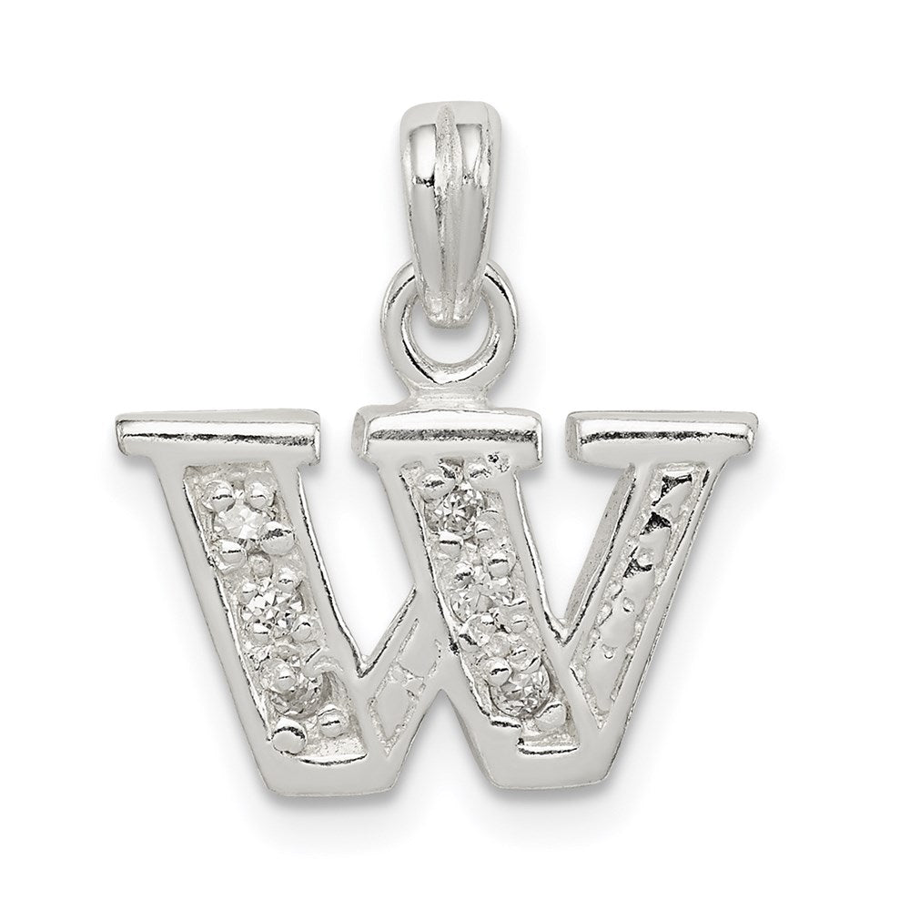 Sterling silver;CZ;Polished & satin;Chain slide