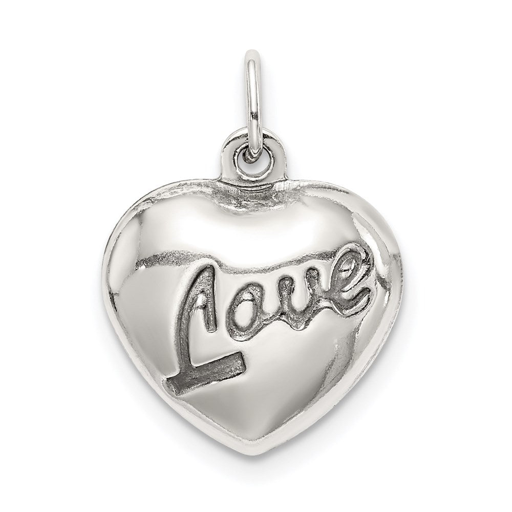 Casted;Polished;Hollow;Sterling silver;Heart
