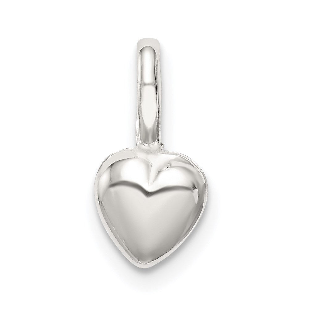 Casted;Polished;Hollow;Sterling silver;Heart;Chain slide