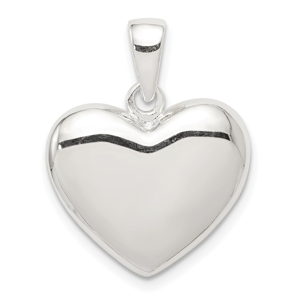 Polished;Open back;Engravable;Sterling silver;Heart;Fits up to 4mm