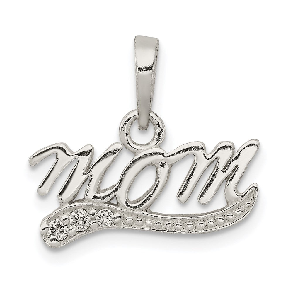 Solid;Polished;Sterling silver;CZ;Flat;Fits up to 4mm