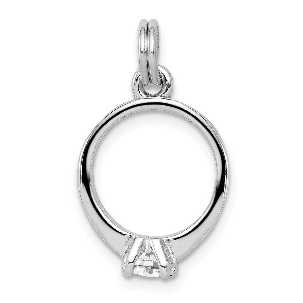 Solid;Polished;3-D;Sterling silver;CZ;Fits up to 3mm