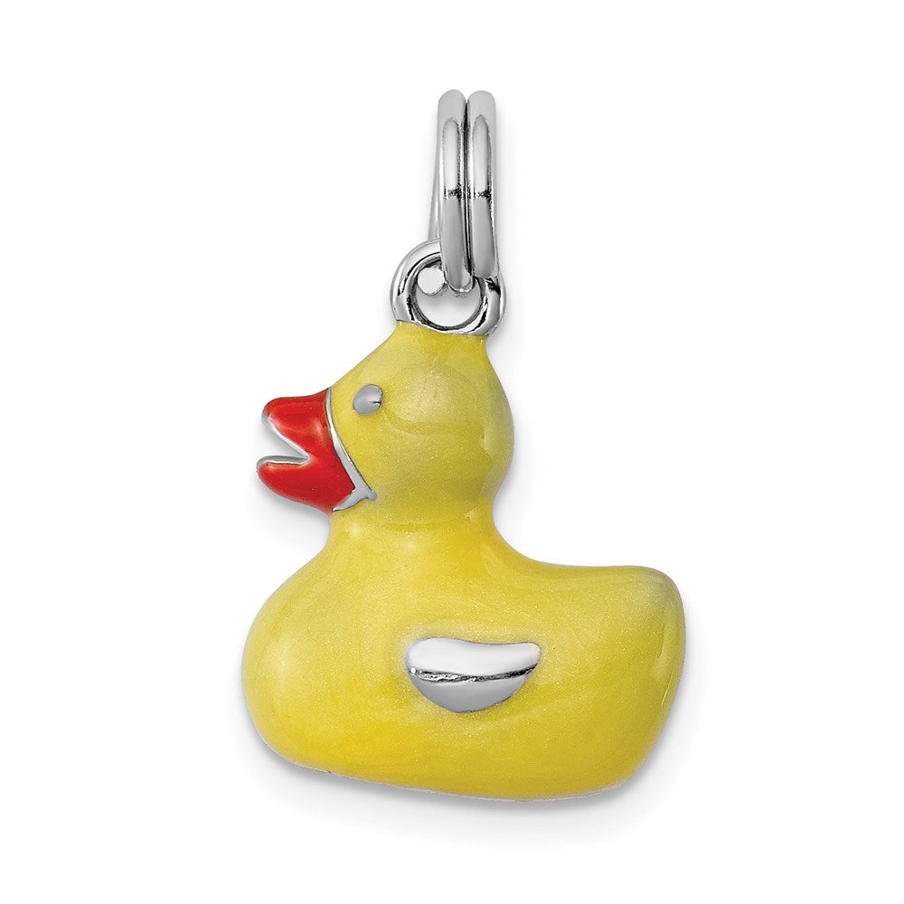 Polished;3-D;Hollow;Enamel;Split Ring;Sterling silver;Open bottom