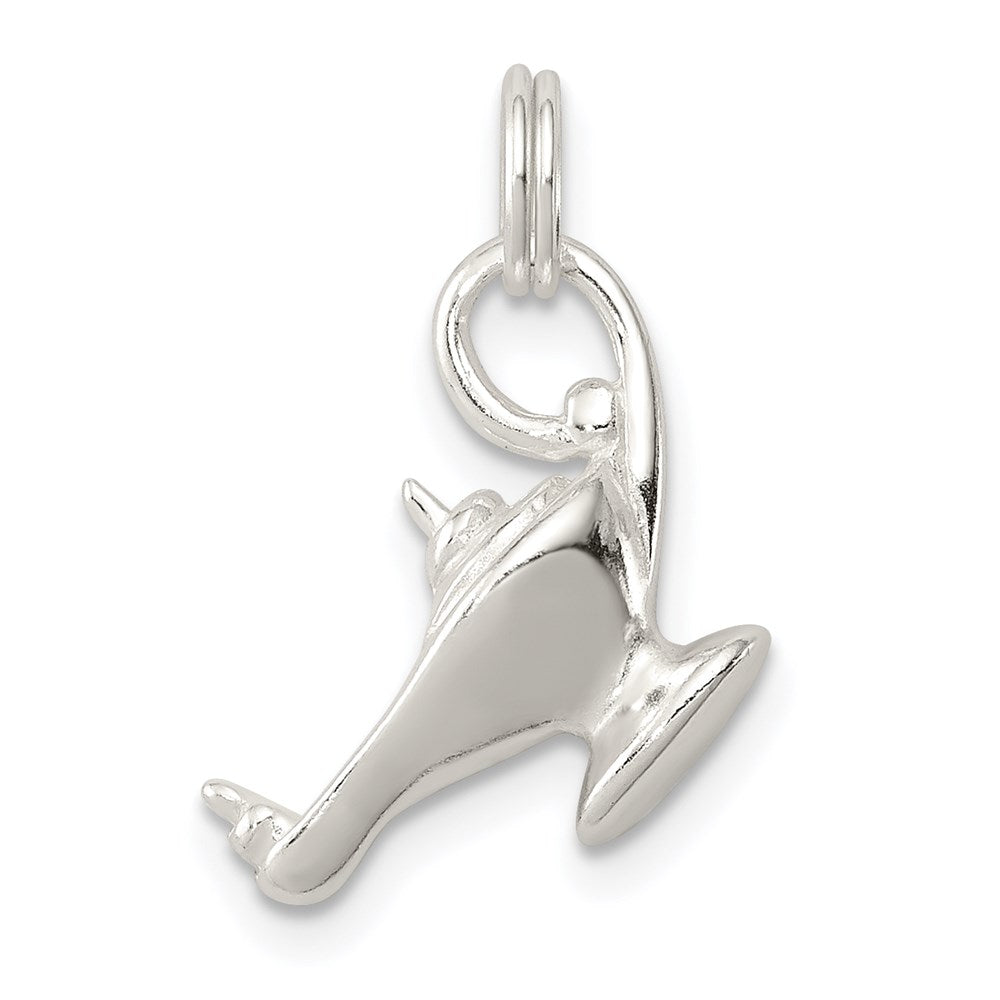 Solid;Polished;3-D;Sterling silver
