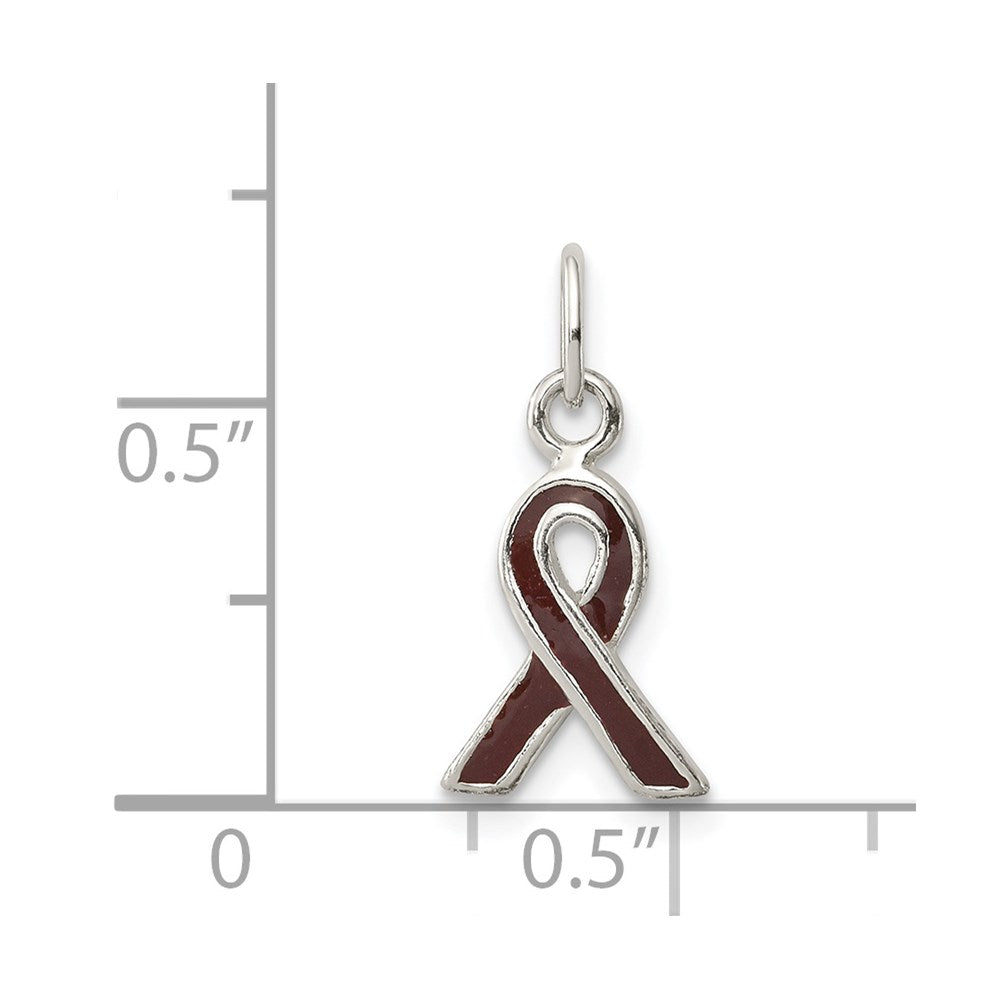 Sterling Silver Brown Enameled Awareness Charm