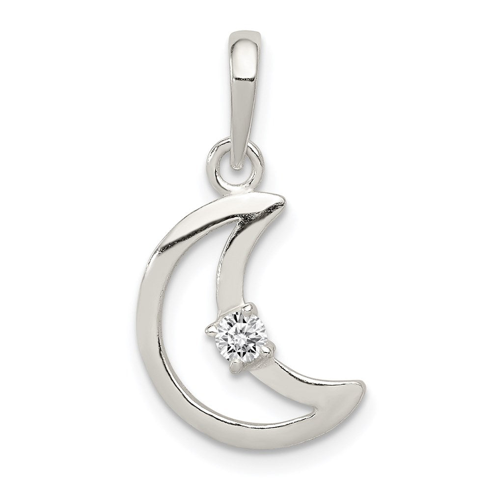 Polished;Flat back;Sterling silver;CZ;Textured back