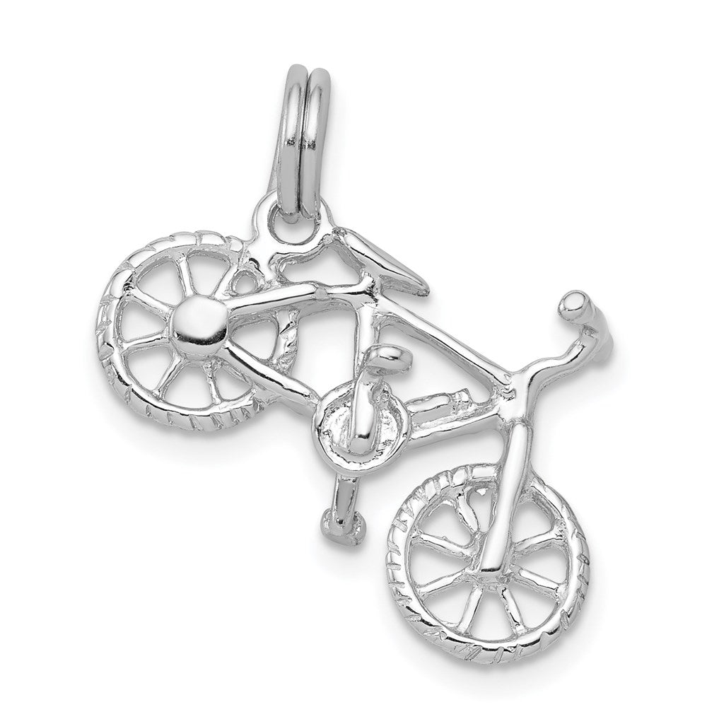 Solid;Polished;3-D;Sterling silver