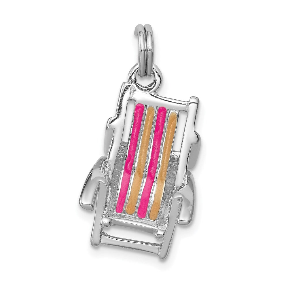 Solid;Polished;3-D;Enamel;Sterling silver