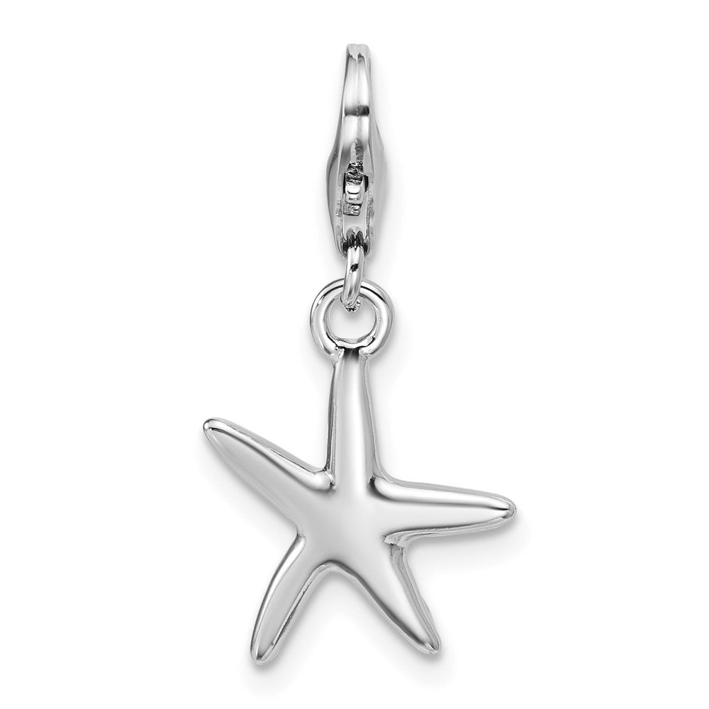 Solid;Polished;Sterling silver;Fancy lobster;Rhodium-plated