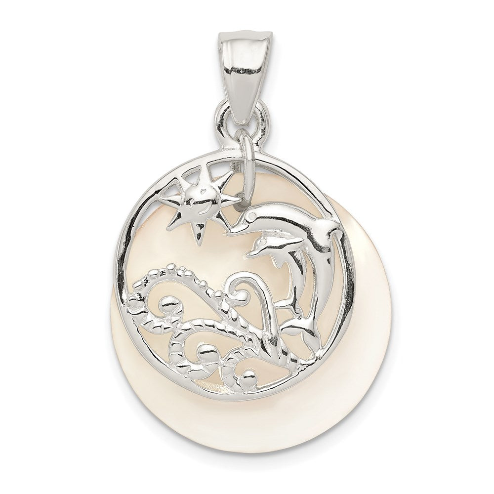 Solid;Polished;Sterling silver;Mother of pearl;Fits up to 3mm;Two piece