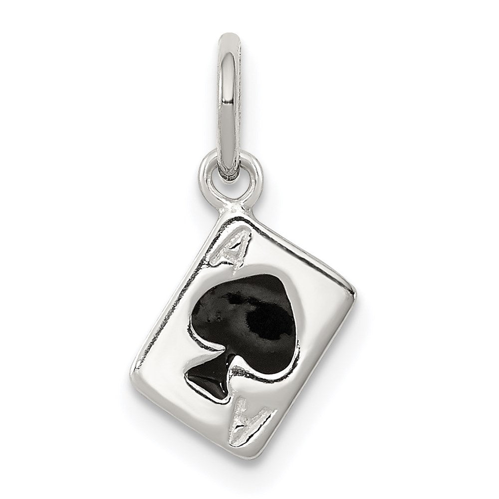 Solid;Polished;Flat back;Enamel;Sterling silver
