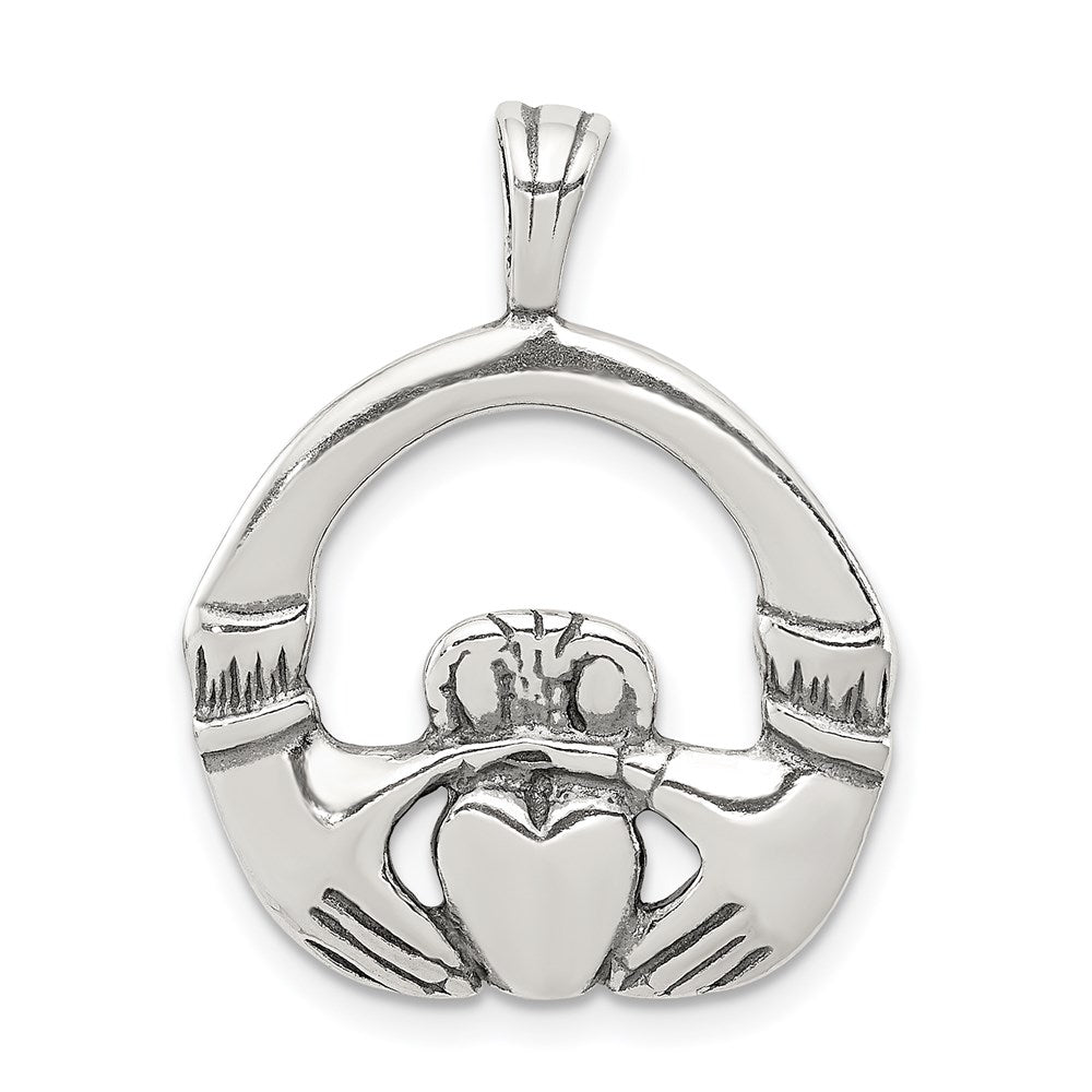 Solid;Casted;Polished;Flat back;Sterling silver;Antiqued;Fits up to 3mm