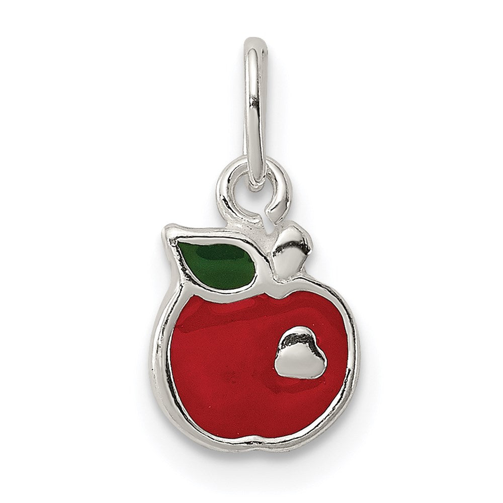 Solid;Polished;Flat back;Enamel;Sterling silver