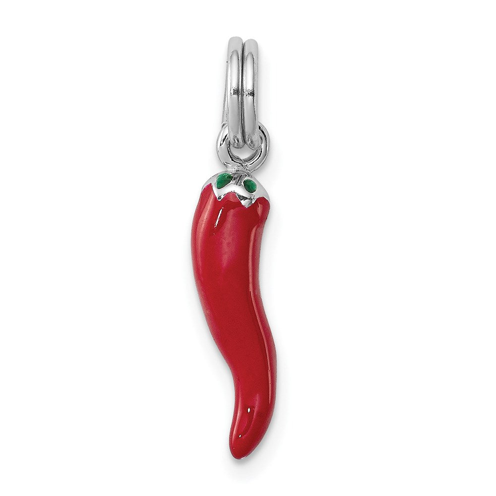 Polished;3-D;Enamel;Sterling silver;Fits up to 3mm