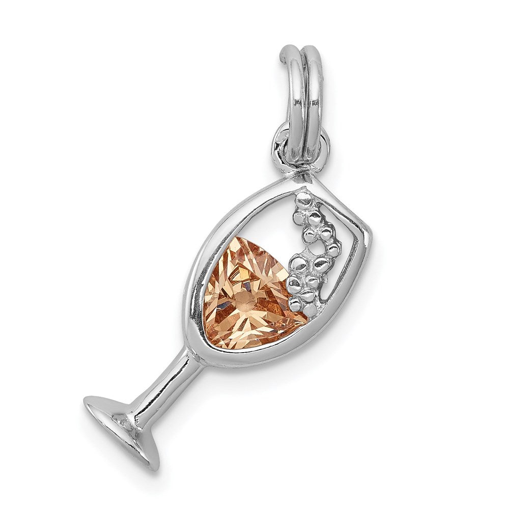 Polished;Open back;Sterling silver;CZ;Fits up to 3mm