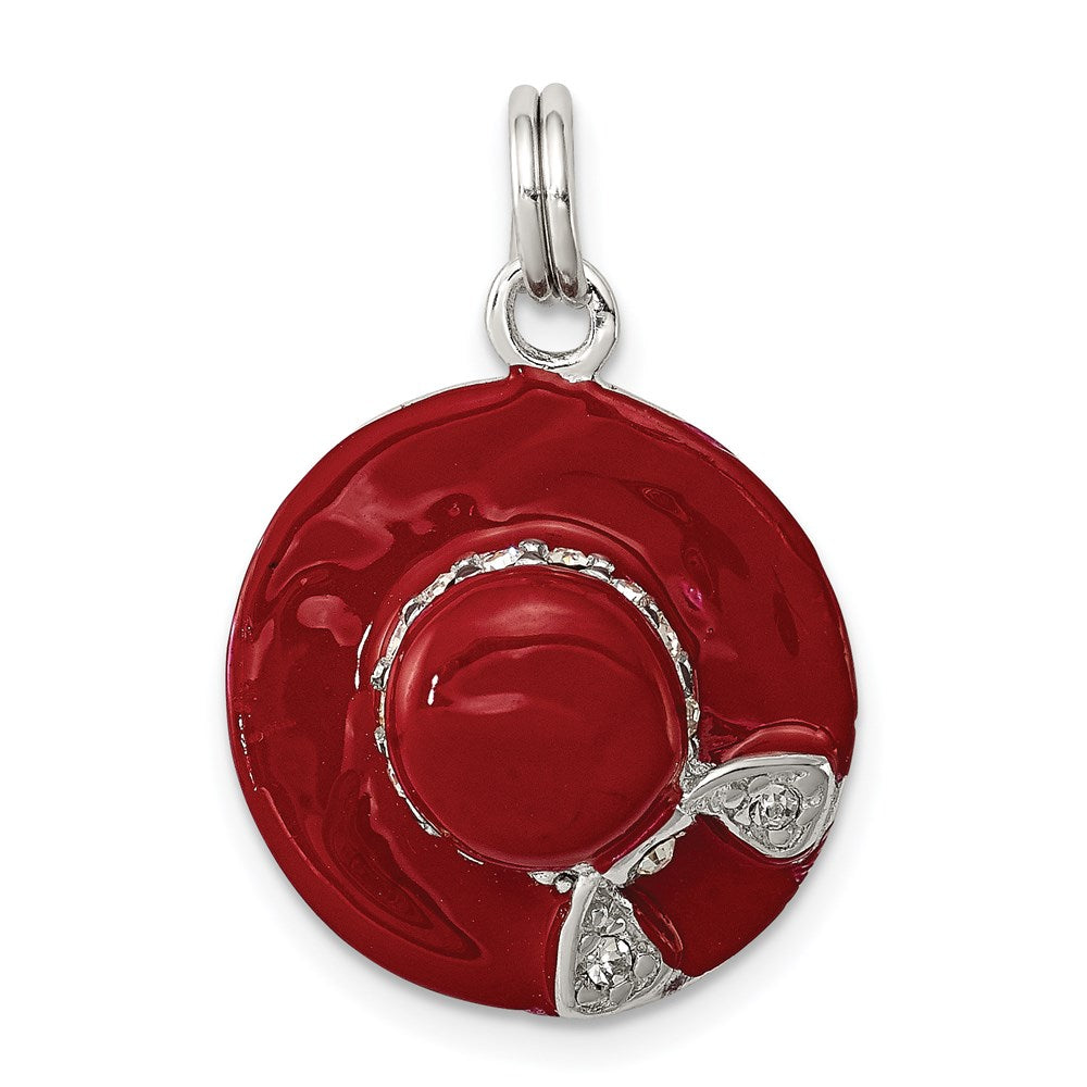 Solid;Polished;Open back;Enamel;Sterling silver;CZ;Fits up to 3mm