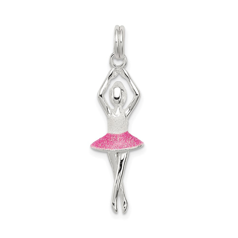 Solid;Casted;Polished;3-D;Enamel;Sterling silver;Glitter