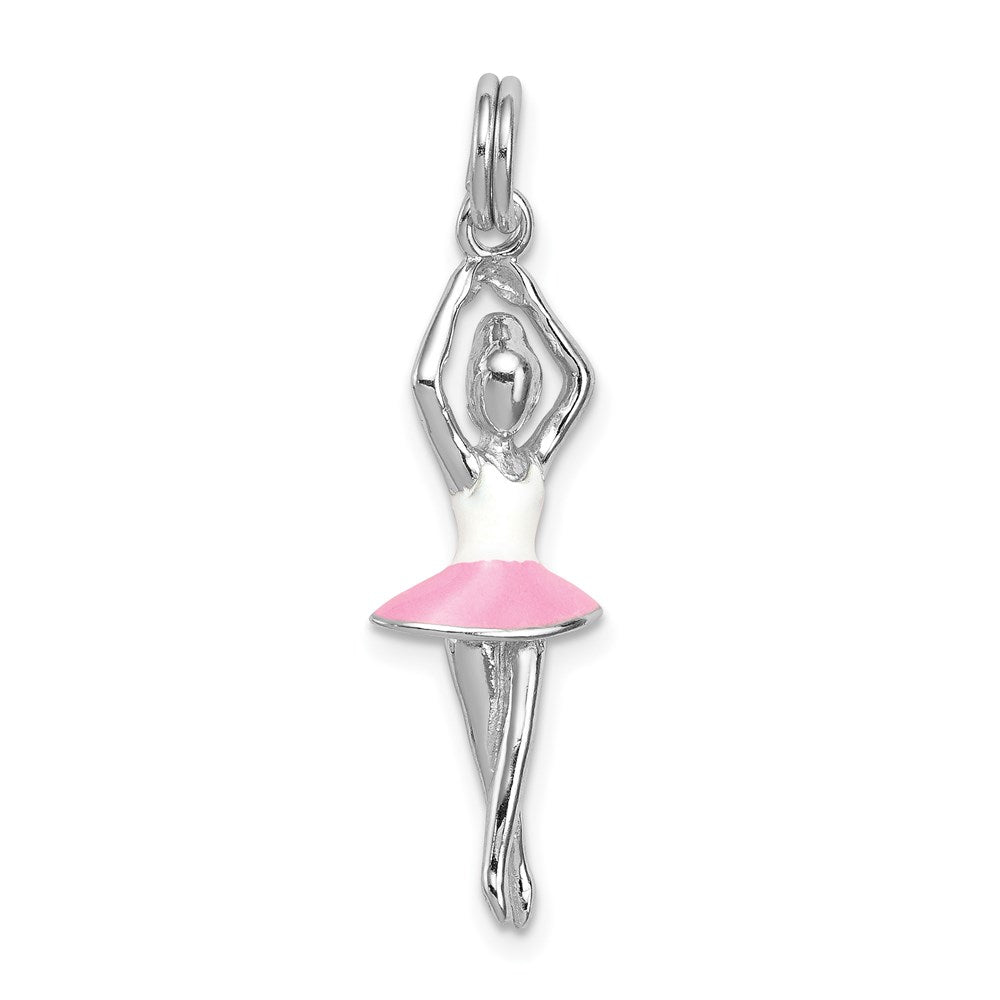 Solid;Casted;Polished;3-D;Enamel;Sterling silver