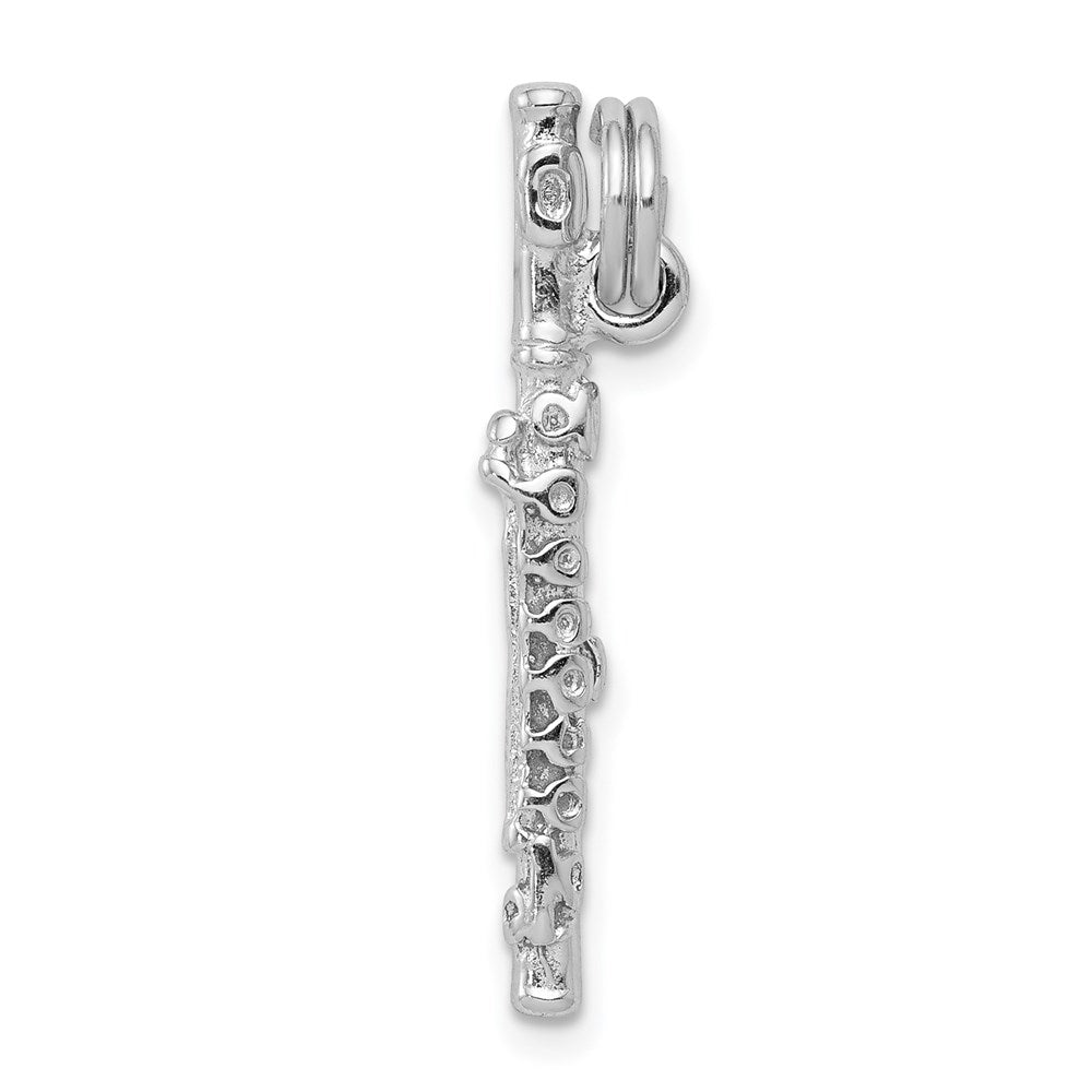 Solid;Casted;Polished;3-D;Sterling silver