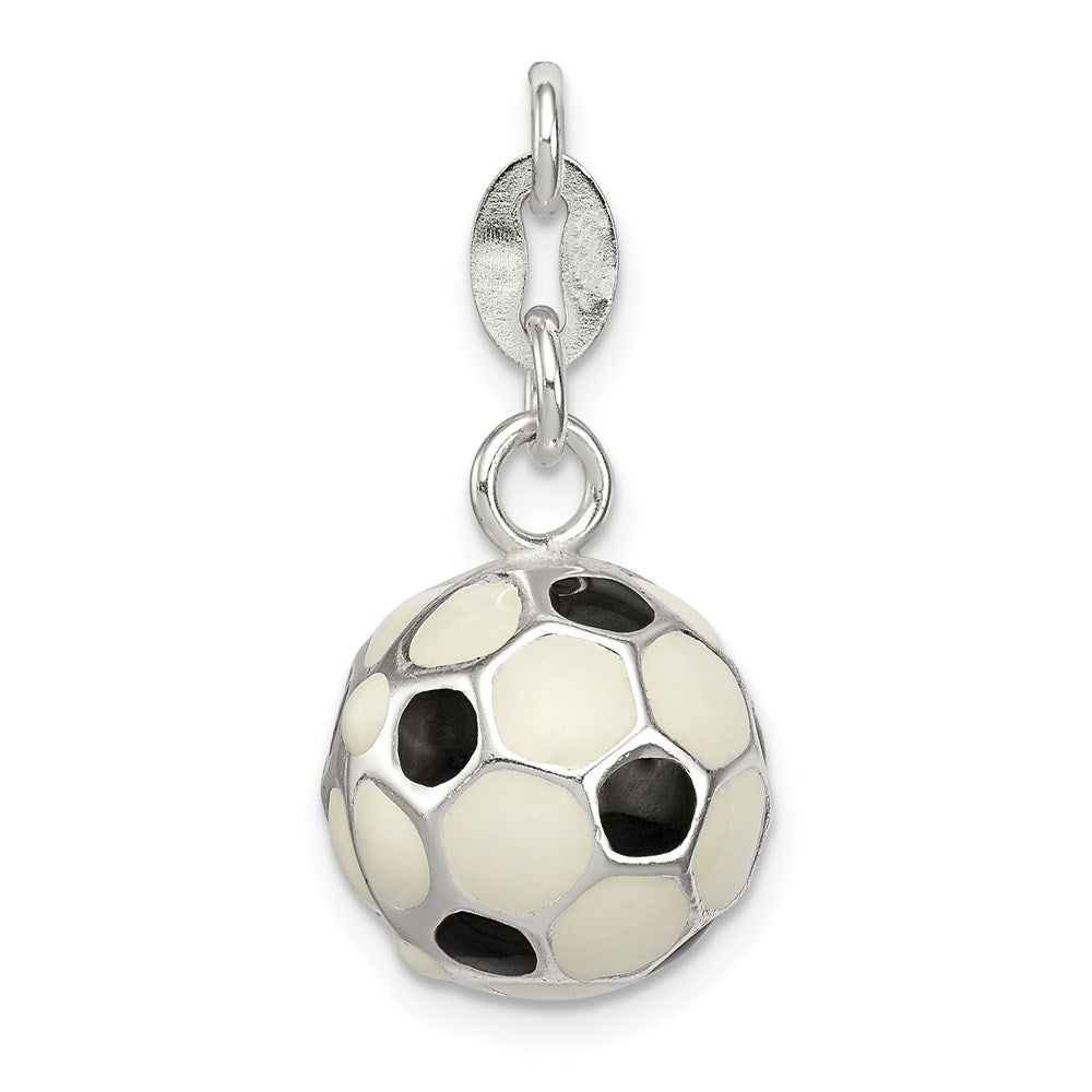 Polished;3-D;Enamel;Sterling silver