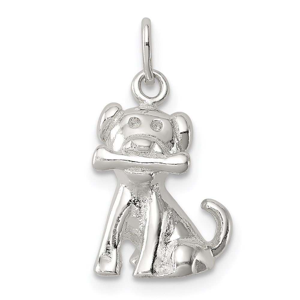 Solid;Polished;3-D;Sterling silver