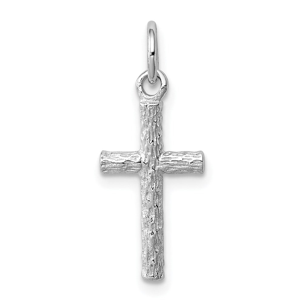 Solid;Sterling silver;Textured;Rhodium-plated