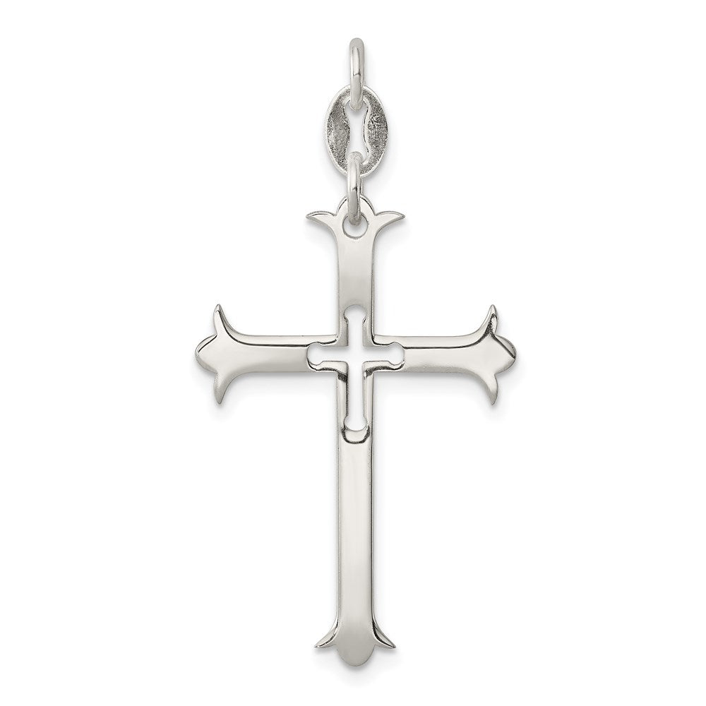 Casted;Polished;Sterling silver;Cut-out