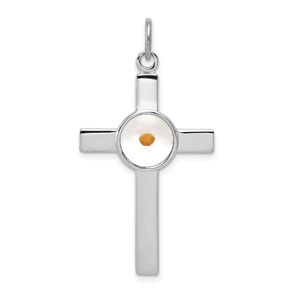 Casted;Polished;Flat back;Sterling silver;Epoxy resin