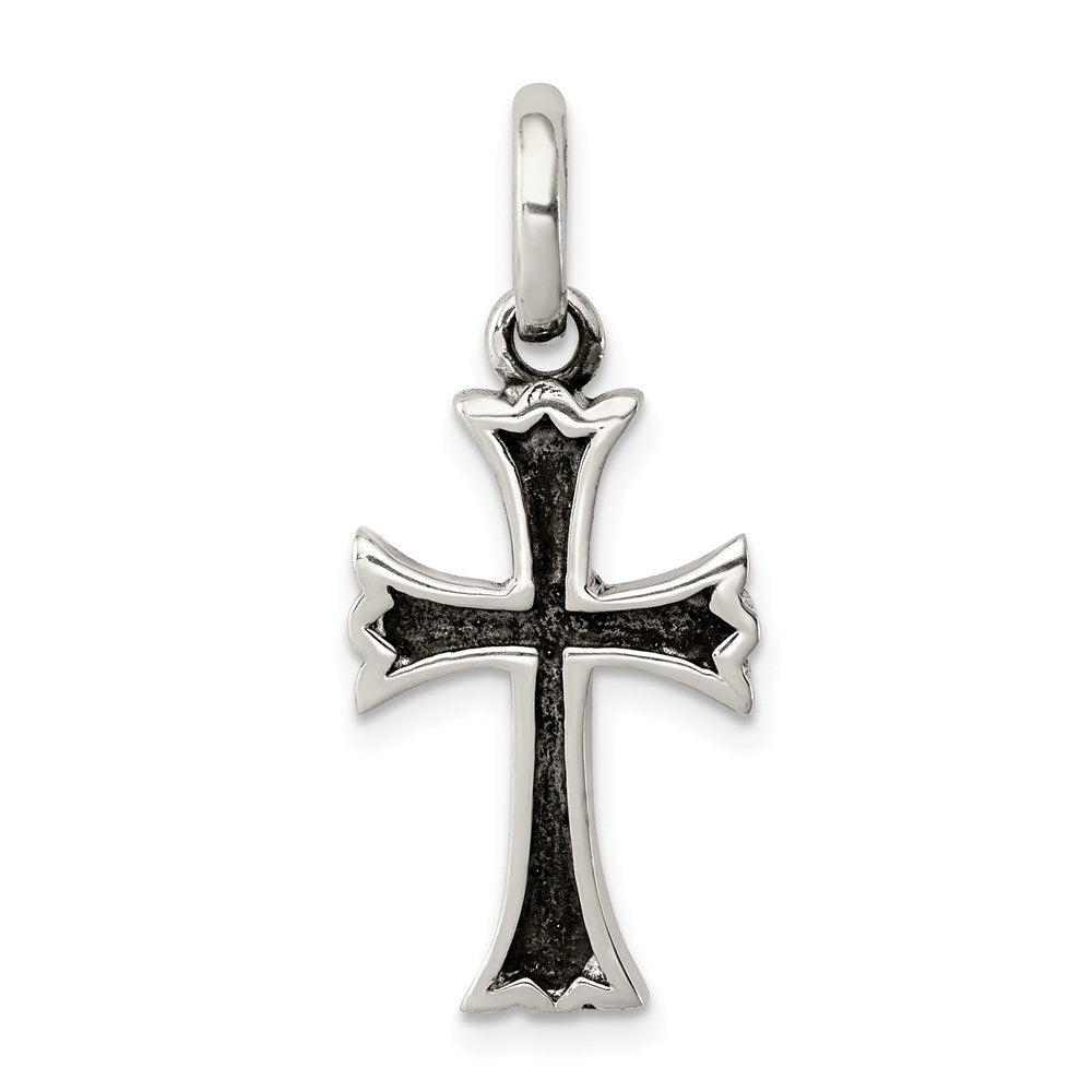 Solid;Casted;Flat back;Engravable;Sterling silver;Antiqued