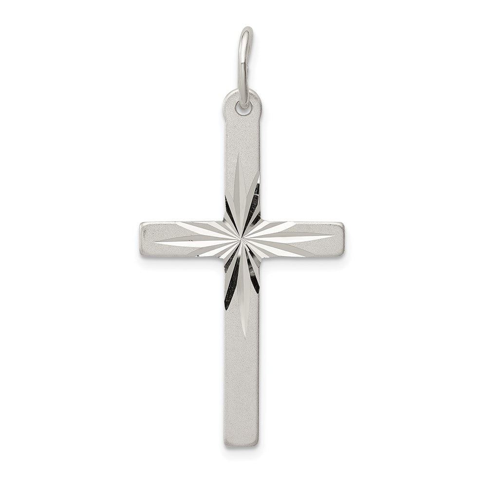 Solid;Diamond-cut;Flat back;Sterling silver;Polished & satin