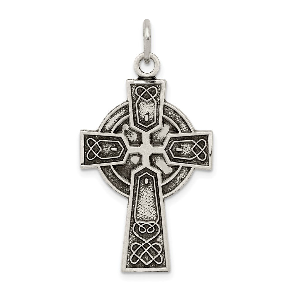 Solid;Casted;Satin;Sterling silver;Antiqued