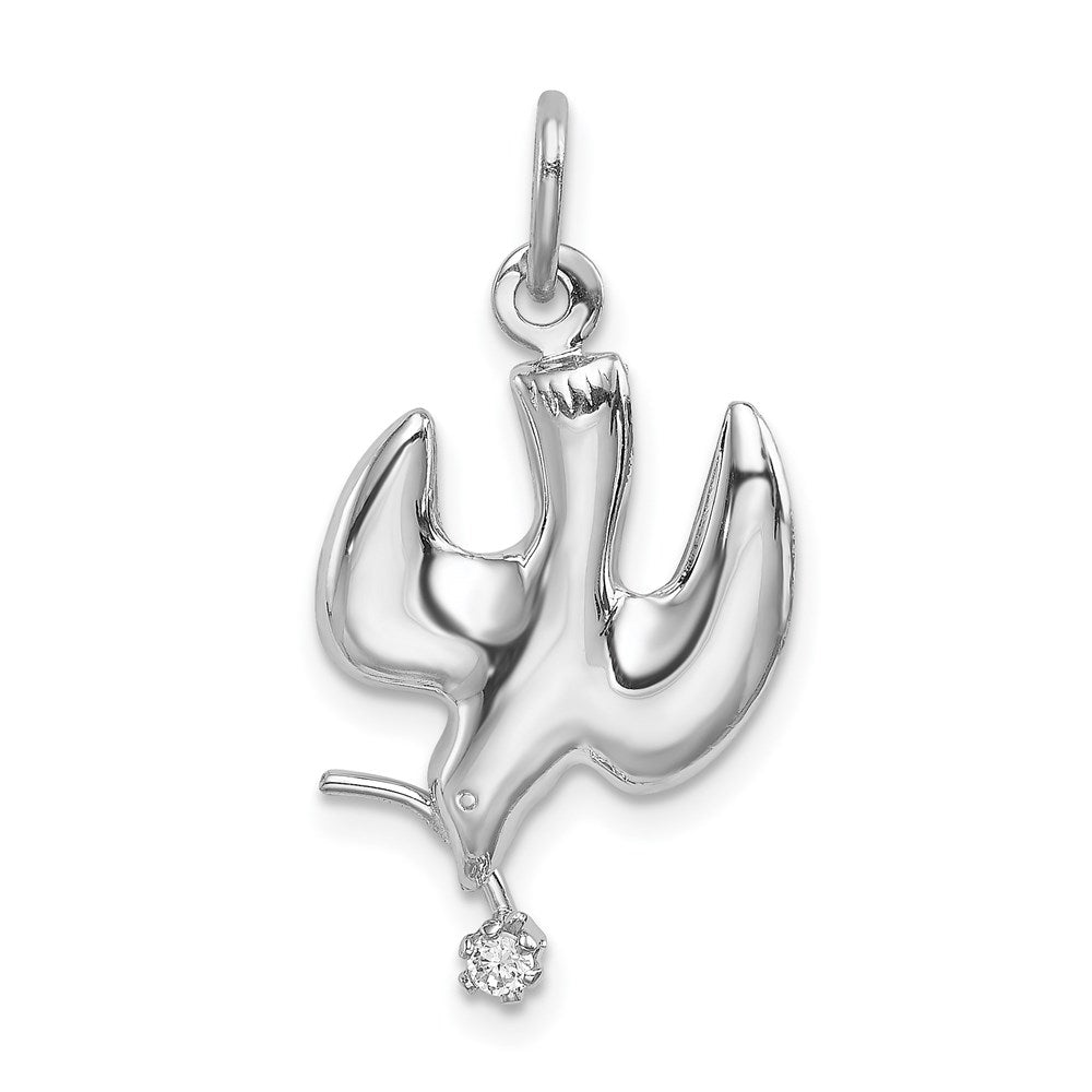 Polished;Sterling silver;CZ
