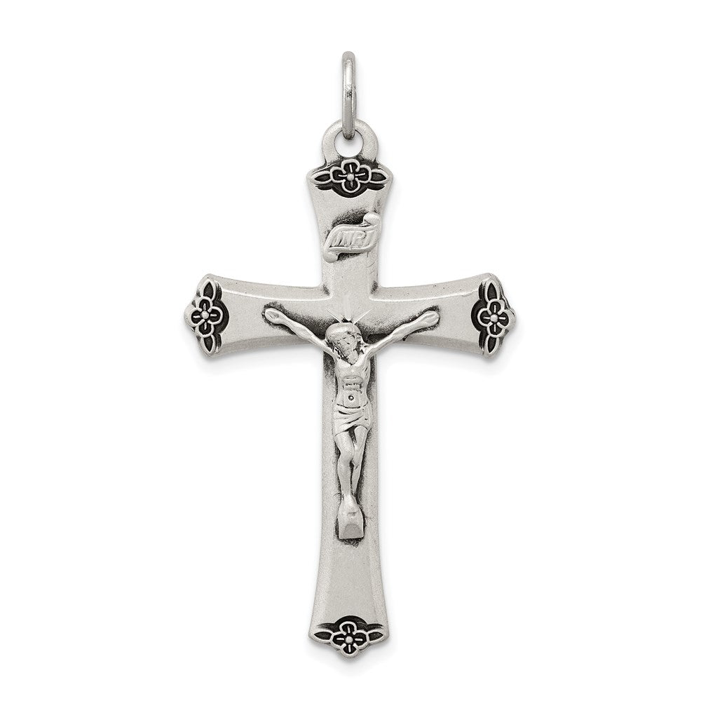 Casted;Satin;Sterling silver;Antiqued