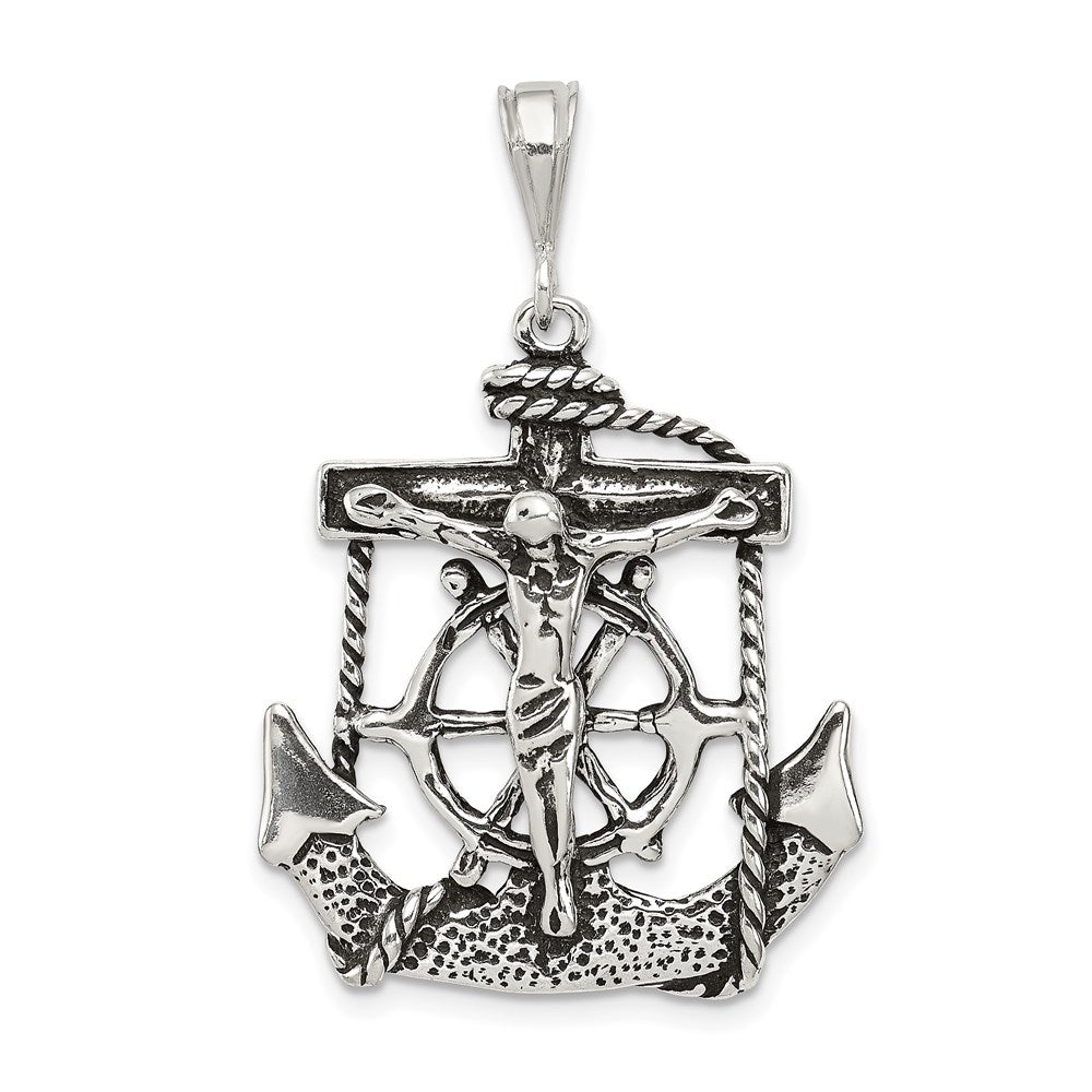Casted;Polished;3-D;Sterling silver;Antiqued