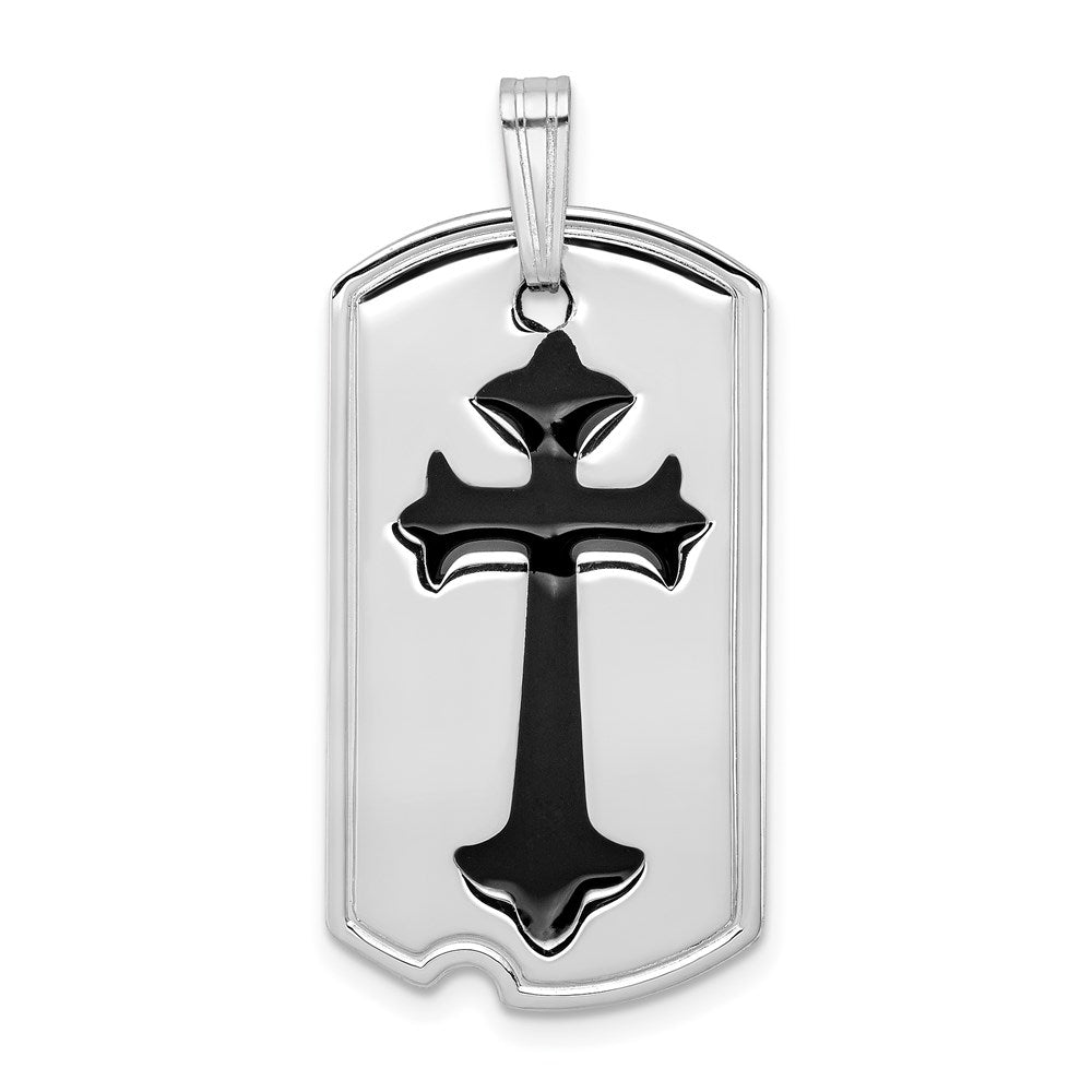 Polished;Sterling silver;Black Enamel