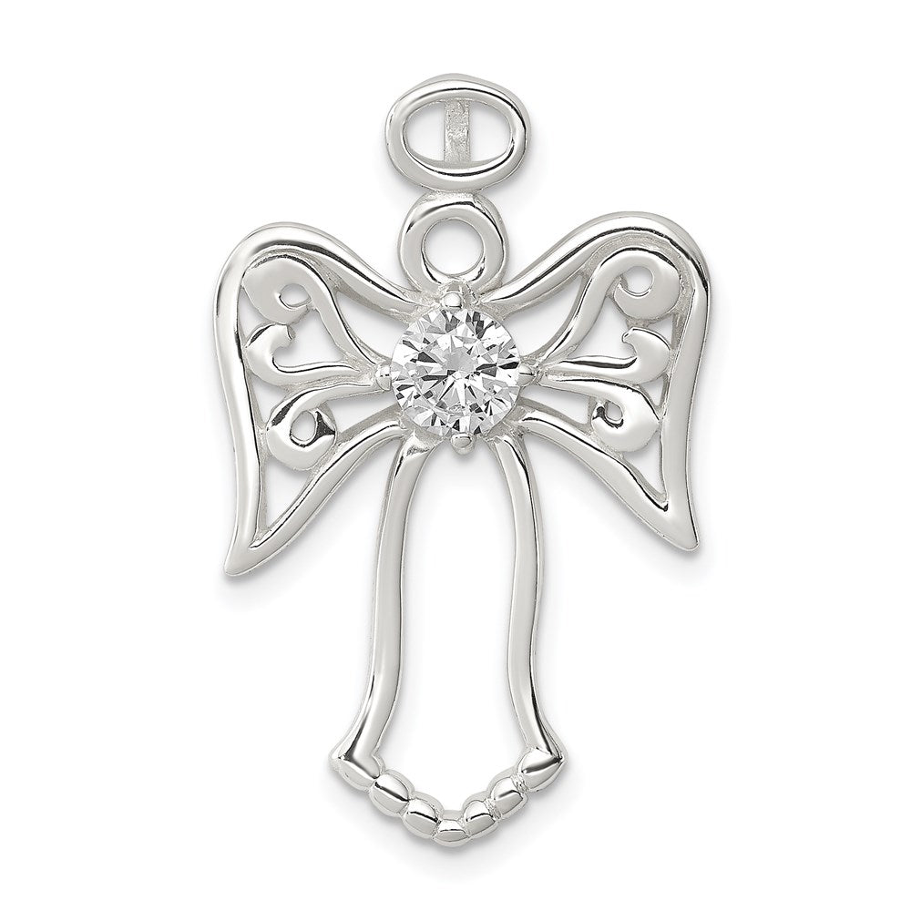 Casted;Polished;Sterling silver;CZ