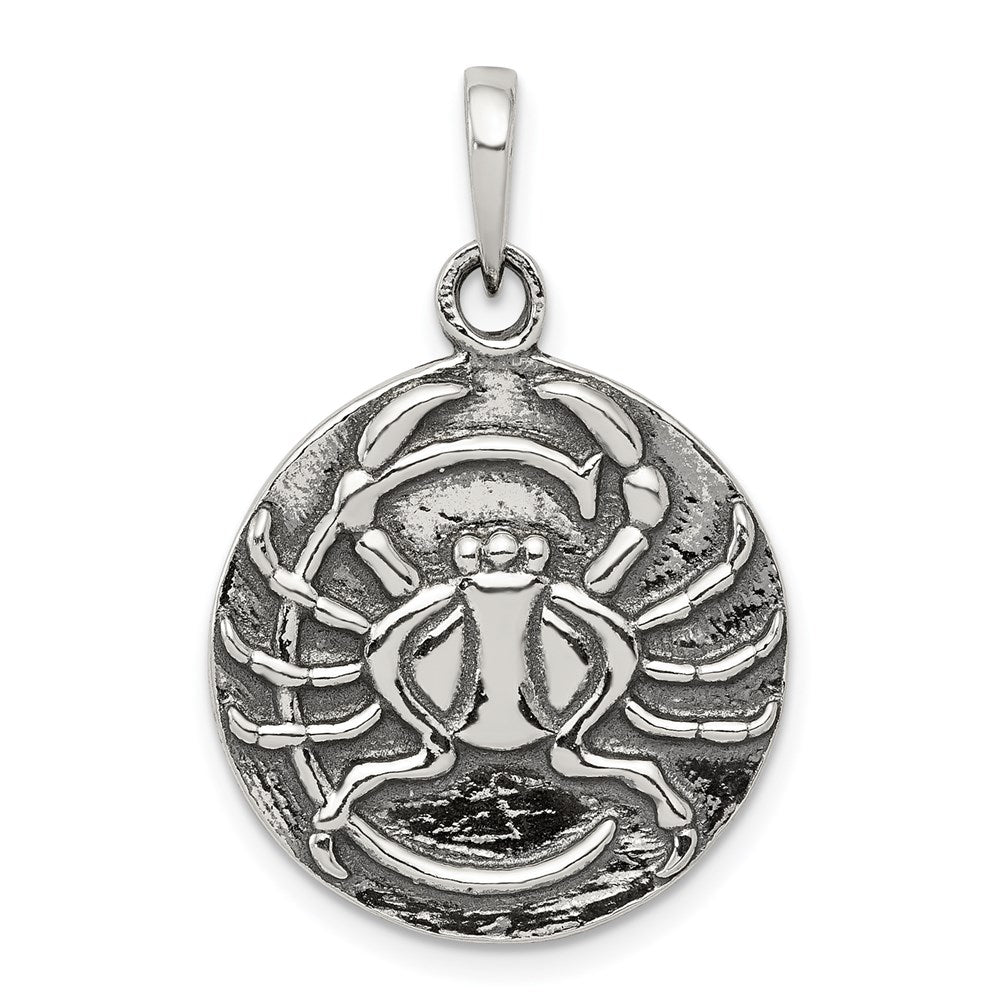 Solid;Casted;Polished back;Sterling silver;Reversible;Round;Textured;Antiqued;Fits up to 4mm