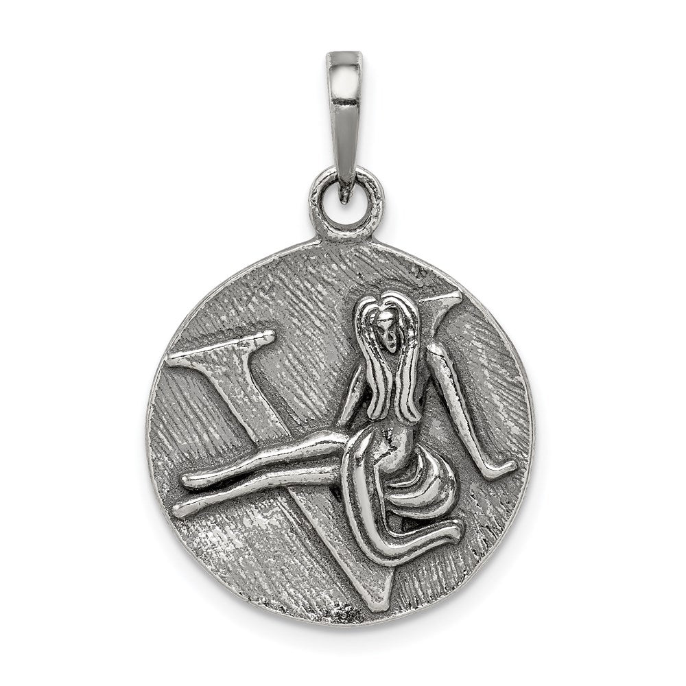 Solid;Casted;Polished back;Sterling silver;Reversible;Round;Textured;Antiqued;Fits up to 4mm