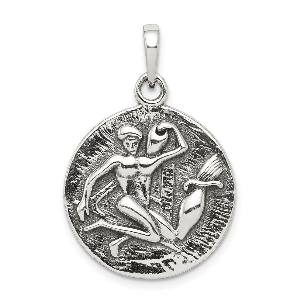 Solid;Casted;Polished back;Sterling silver;Reversible;Round;Textured;Antiqued;Fits up to 4mm