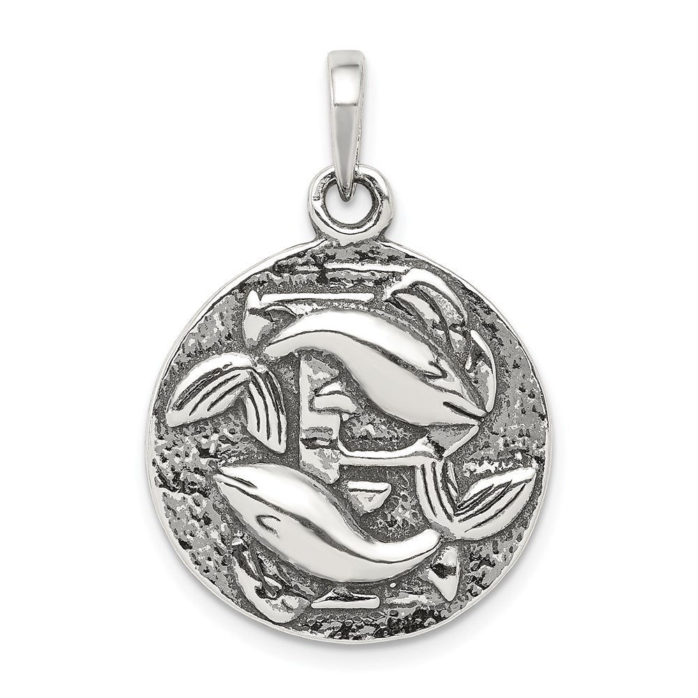 Solid;Casted;Polished back;Sterling silver;Reversible;Round;Textured;Antiqued;Fits up to 4mm