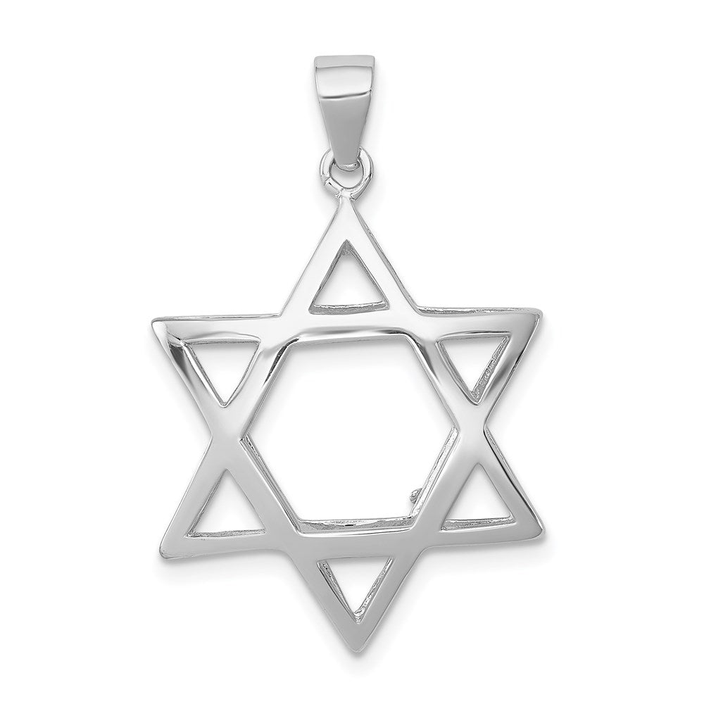 Polished;3-D;Sterling silver;Rhodium-plated;Fits up to 4mm