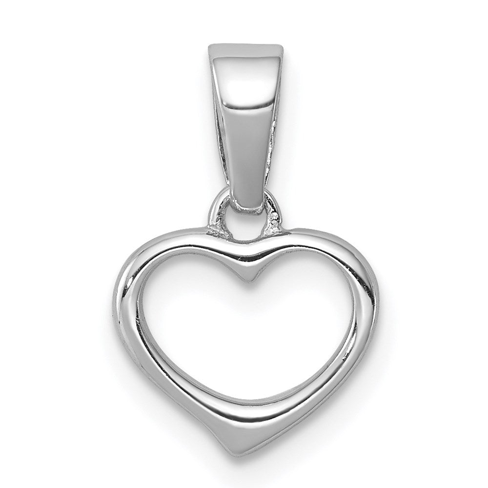 Solid;Polished;Sterling silver;Heart;Open;Fits up to 4mm