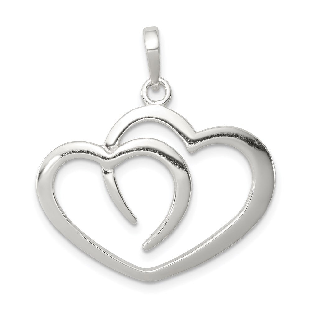 Solid;Polished;Sterling silver;Heart;Open;Fits up to 4mm