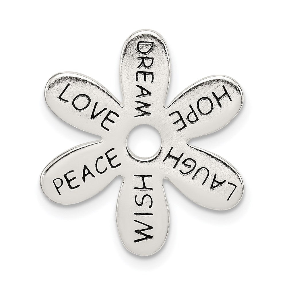 Solid;Polished;Enamel;Sterling silver;Flower;Fits up to 3mm;Hidden bail