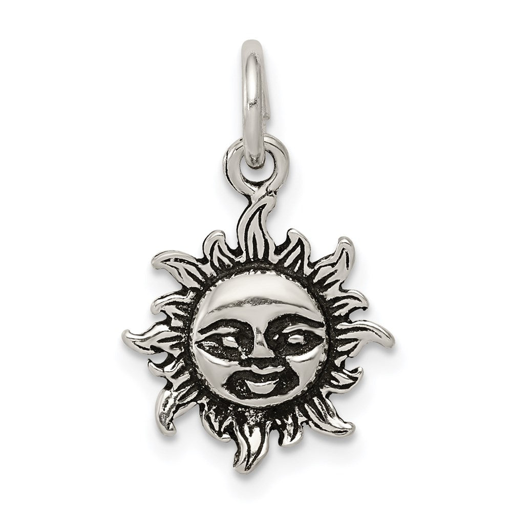 Solid;Open back;Sterling silver;Antiqued