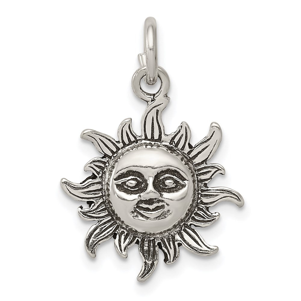 Solid;Open back;Sterling silver;Antiqued